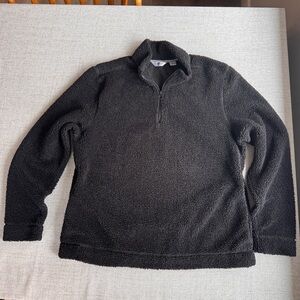 Black Brown 1826 Sherpa Quarter Zip Pullover Mens Medium Cozy Fleece